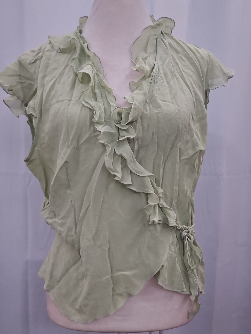 Allison Taylor Y2k Silk Ruffle Wrap Top  12